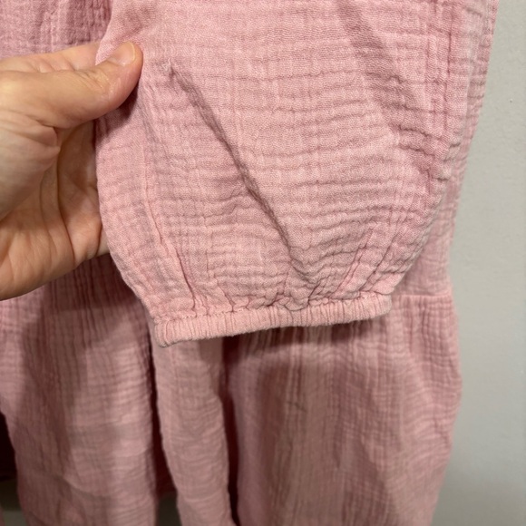 BeachLunchLounge Cate Dusty Rose Long Sleeve Tiered Gauzy Cotton Flowy Dress XL - Picture 5 of 7